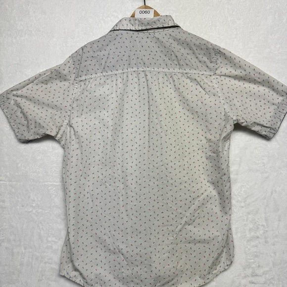 AIRWALK Men's Short Sleeve Button Down Shirt Sz L White w/Blue & Red Anchor - Picture 7 of 7